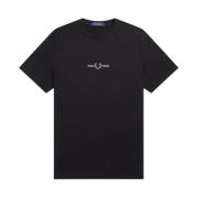 Fred Perry Broderad T-shirt för män Black, Herr