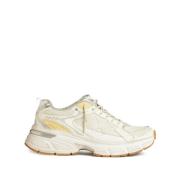 Golden Goose Leather Net and Suede Star Heel White, Dam