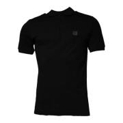 Dolce & Gabbana Svart Bomullspolo T-shirt med Logo Black, Herr