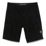 Stone Island Svarta Korta Shorts Black, Herr