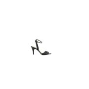 Valentino Garavani Stiletto Häl Läder Sandaler med VLogo Black, Dam