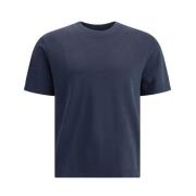 Herno Räfflad Crew Neck Bomull T-shirt Blue, Herr