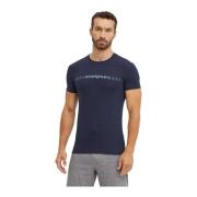 Emporio Armani Blå Logo Bomull T-shirt Blue, Herr