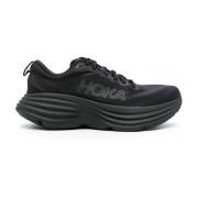 Hoka One One Svarta Logopräglade Sneakers med Meshdetaljer Black, Dam