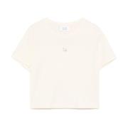 Maison Kitsuné Ecru Crew Neck T-shirts och Polos Beige, Dam