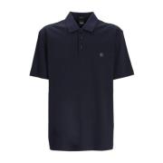 Hugo Boss Merceriserad Polo Tröja Navy Dubbel Monogram Blue, Herr