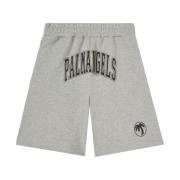 Palm Angels Logo Print Dragsko Shorts Gray, Herr