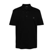 Hugo Boss Merceriserad Polotröja Svart Bomull Logo Black, Herr