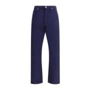 Prada Raka Bomullsjeans med Logo Plaque Blue, Herr