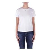 Pinko Vit Logo Front T-shirts och Polos White, Dam