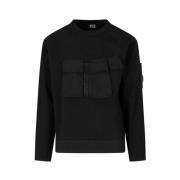 C.p. Company Svart Heavy Jersey Blandad Sweatshirt Black, Herr