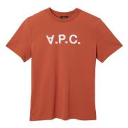 A.p.c. Bomull T-shirt med frontlogo Brown, Herr