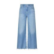 Citizens of Humanity Jeans med vida ben och fransad nederkant Blue, Da...