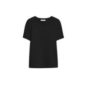 Max Mara Scuba Crewneck T-shirt med Monogram Black, Dam