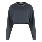 Golden Goose Ekologisk Bomullsweatshirt med Kristallbroderi Black, Dam