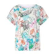 Marc Cain Blommigt T-shirt Multicolor, Dam