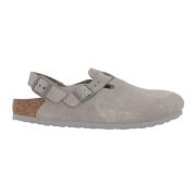 Birkenstock Grå Mocka Klack Slingback Sandal Gray, Herr