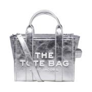 Marc Jacobs Metallisk Silver Liten Tote Väska Gray, Dam