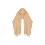 Max Mara Lyxig Huva Cashmere Ull Sjal Beige, Dam