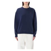 Polo Ralph Lauren Mysig Crew Neck Fleece Tröja Blue, Dam