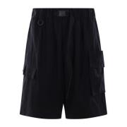 Y-3 Svarta Twill Elastiska Midjeshorts Black, Herr