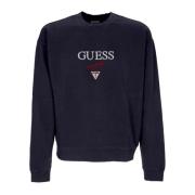 Guess Svart Logo Crewneck Sweatshirt Slim Fit Black, Herr