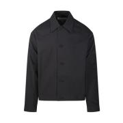 Studio Nicholson Olja Button Up Overshirt Jacka Black, Herr