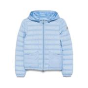 Moncler Quiltad Pastellblå Jacka med Dragkedja Blue, Dam