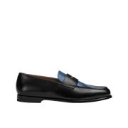 Doucal's Herr läder loafers | svart och ljusblå Black, Herr