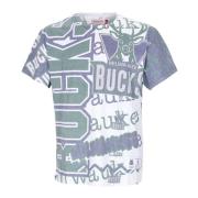 Mitchell & Ness Milwaukee Bucks NBA T-shirt Vit Multicolor, Herr