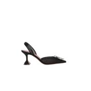 Amina Muaddi Kristall Mesh Slingback Klackar Black, Dam