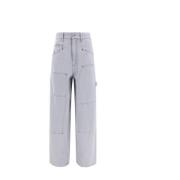 Isabel Marant Étoile Wide-Leg Ophra Jeans med dragkedja Blue, Dam