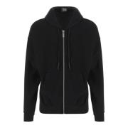 44 Label Group Bomull Zip-through Hoodie med Logotyptryck Black, Herr