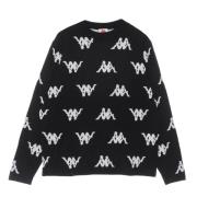 Kappa Klassisk Herr Crewneck Sweater Svart/Vit Black, Herr