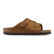 Birkenstock Mink Mocka Läder Sandaler Brown, Herr