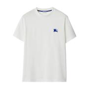 Burberry Vit Bomull T-shirt med Logo Patch White, Herr