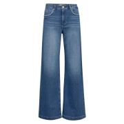 MOS Mosh Flattering High-Waist Wide-Leg Jeans Blue, Dam