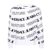 Versace Jeans Couture Stiligt Sweatshirt för en Trendy Look White, Her...