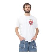 Just Cavalli Vit T-shirt med Distinkt Design White, Herr