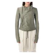 Rick Owens Celadon Low Neck Biker ytterkläder Green, Dam