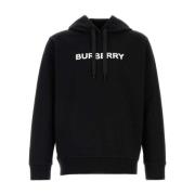 Burberry Svart Logotyp Tryckad Huvtröja Black, Herr