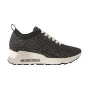 ASH Svart/silver stickade sneakers med avtagbar innersula Black, Dam