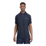 Barbour Navy Blue Polo Shirt med Logo Broderi Blue, Herr