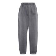 T by Alexander Wang Klassiska Terry Sweatpants med Puff Paint Logo Gra...