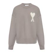 Ami Paris Sweatshirt med logotyp Gray, Herr