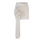 Marella Vit Mini Kjol Draperad Framsida White, Dam