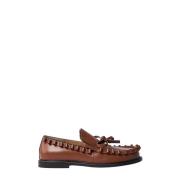 JW Anderson Ruffle Läderloafers Brown, Dam