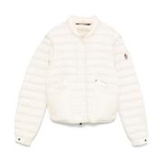 Moncler Vit Nylon Bomberjacka White, Dam