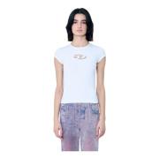 Diesel D-Cutout Logo T-shirt White, Dam