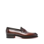 Santoni Klassiska läderloafers Brown, Herr